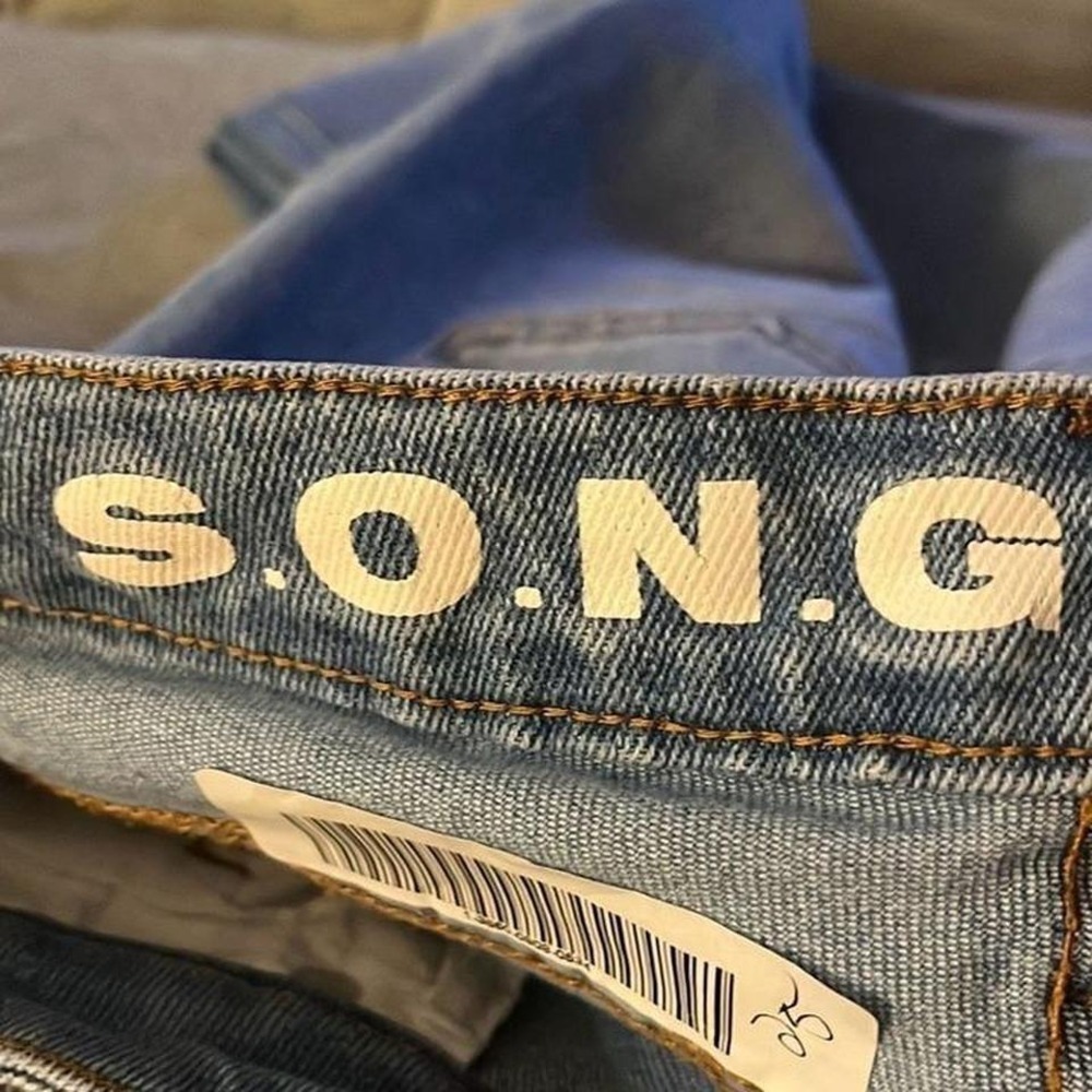 S.O.N.G. Slim Fit Super High Rise Light Wash Denim Jeans Size 7/28 Blue - Picture 4 of 4